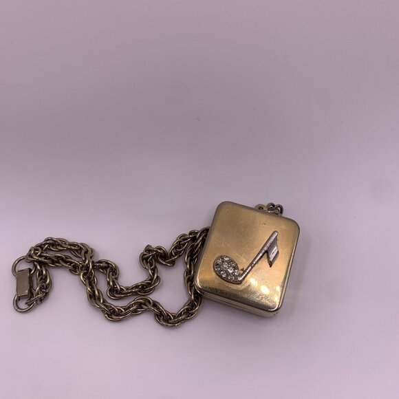 Beautiful Vintage Swiss Reuge Music Box Necklace/Charm Necklace with Music Note - Picture 2 of 9